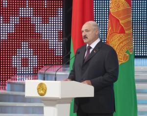 На снимке: выступает Александр Лукашенко.Фото Николая Петрова, БелТА.