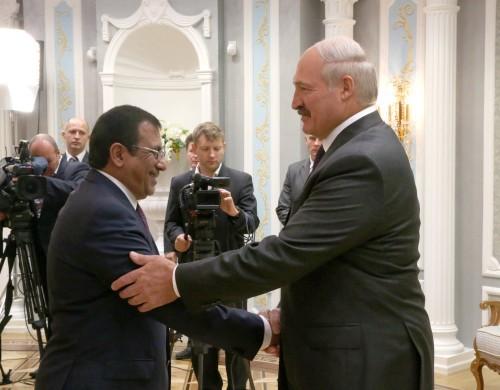 На снимке: Александр Лукашенко и Мухаммед Абдалла Мухаммед аль-Гафли.Фото Николая Петрова, БелТА.