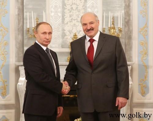 На снимке: Александр Лукашенко и Владимир Путин.Фото Николая Петрова, БелТА. 
