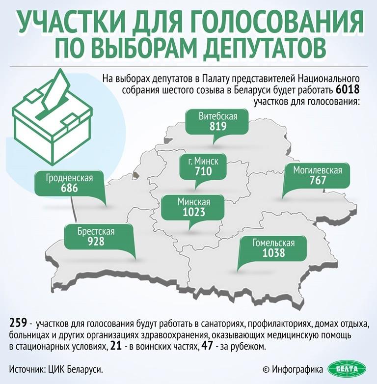 На снимке: инфографика. Участки для голосования по выборам депутатов.