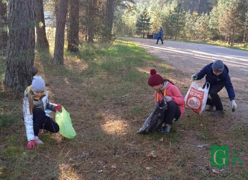 Школьники и педагоги Белынковичского УПК приняли участие в республиканской акции "Чистый лес"