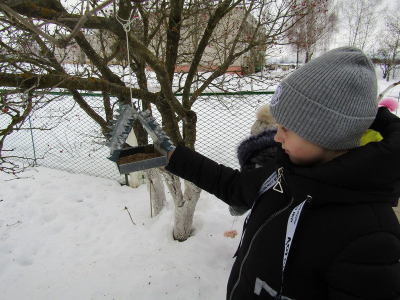 Экологическая акция "Покормите птиц зимой" прошла в Тупичинской средней школе Костюковичского района