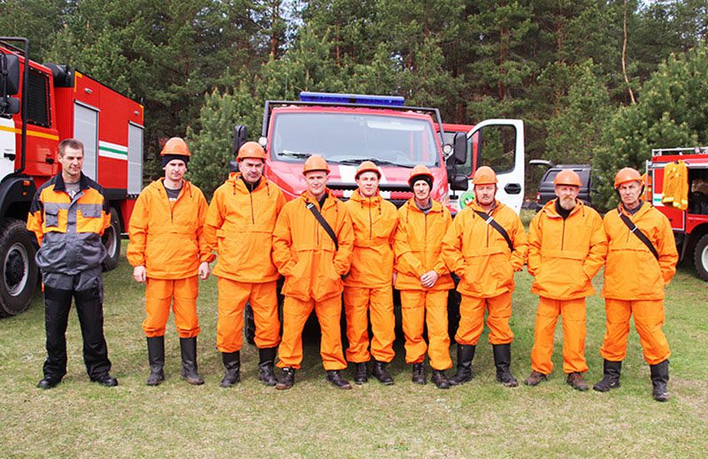 Областные демонстративно-практические учения по обнаружению и тушению лесных пожаров прошли на базе Костюковичского лесхоза