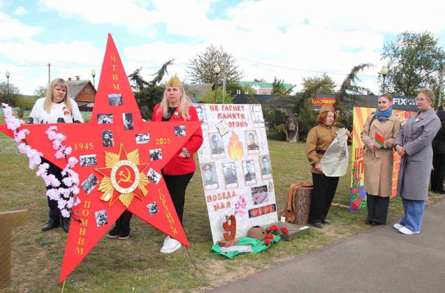 Праздничная колонна и концерт. Как в Костюковичах встретили День Победы