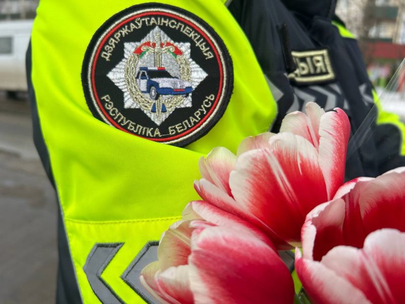 Весеннее настроение на дорогах: инспекторы ДПС поздравили автоледи с 8 марта